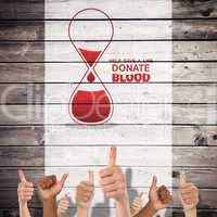 Composite image of blood donation