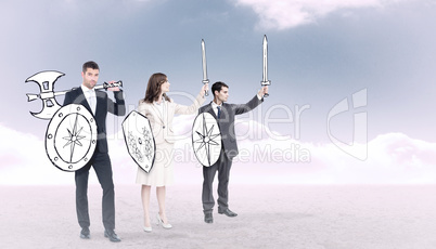 Composite image of corporate army