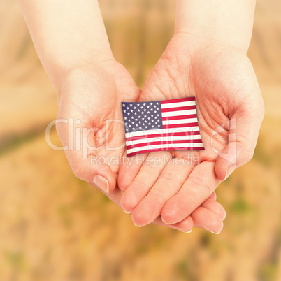 Composite image of hands presenting