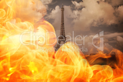 Composite image of fire