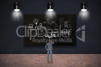 Composite image of thinking businessman