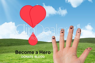 Composite image of blood donation