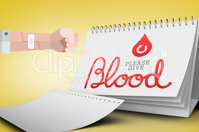 Composite image of blood donation