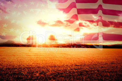 Composite image of rippled us flag