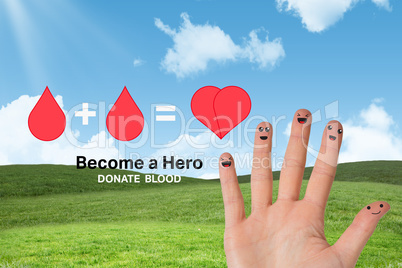 Composite image of blood donation