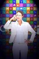 Composite image of thinking businesswoman