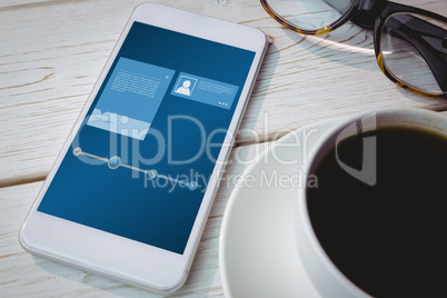 Composite image of website interface