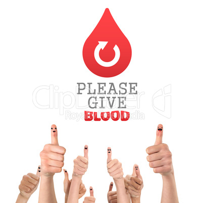 Composite image of blood donation