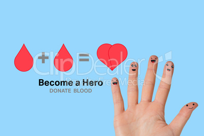 Composite image of blood donation