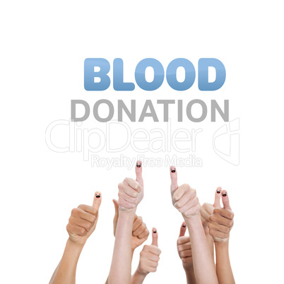 Composite image of blood donation