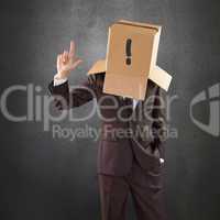 Composite image of anonymous businessman pointing up with finger