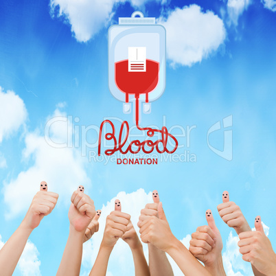 Composite image of blood donation