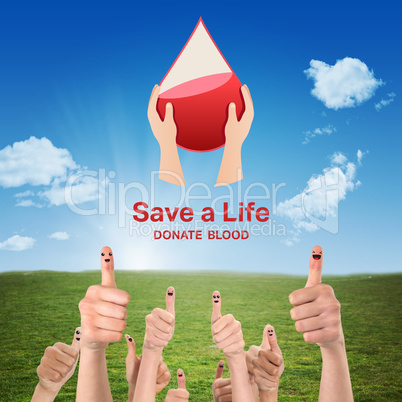 Composite image of blood donation