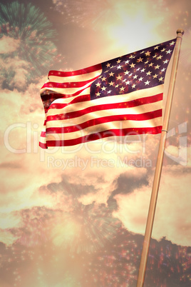 Composite image of digitally generated american national flag