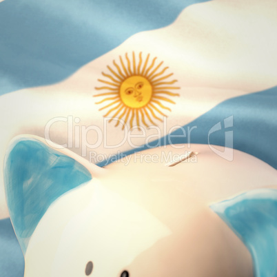 Composite image of piggy bank