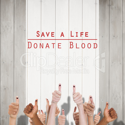 Composite image of blood donation