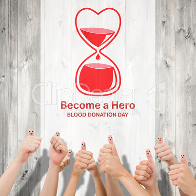 Composite image of blood donation