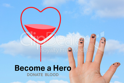 Composite image of blood donation