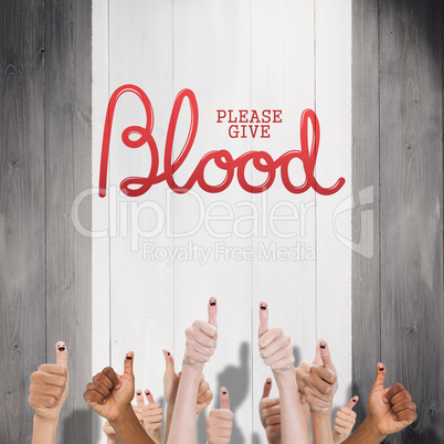 Composite image of blood donation