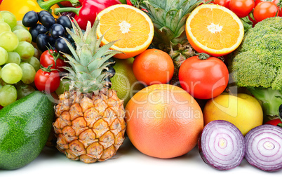 set fruit and vegetable background