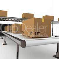 Conveyor belt with package