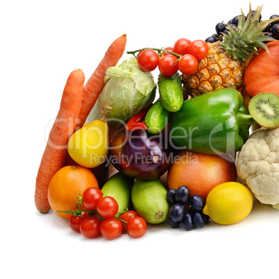 fruits and vegetables isolated on white background fruits and vegetables isolated on white background