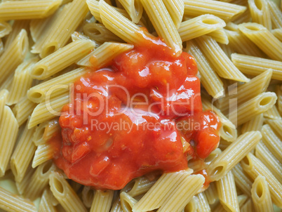 Penne pasta with tomato