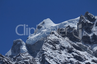 Peak of Kangtega and glacier