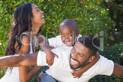 Happy family spending time together