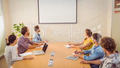 Attentive business team following a presentation