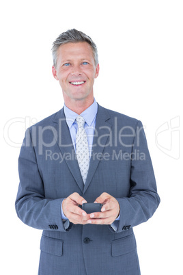 A successful businessman on phone