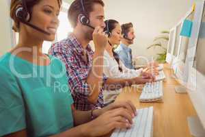 Business team working at the call centre