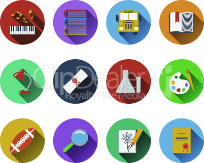 Set of school icons