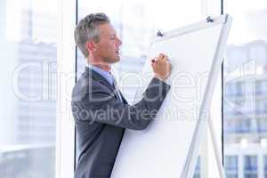 businessman write on whiteboard