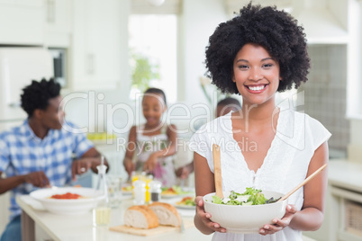 Happy mother smiling at camera Happy mother smiling at camera