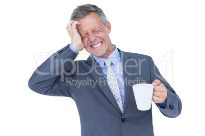 businessman drinking cup of coffee