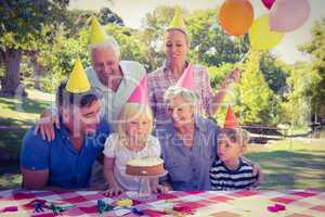 Happy family celebrating a birthday