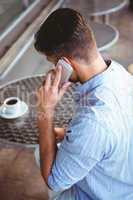 Attentive businessman on the phone