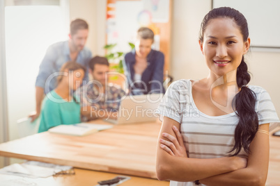 Young businesswoman smiling at the camera