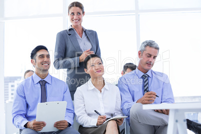 business team taking a note during a meeting