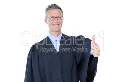 Happy handsome lawyer thumb up