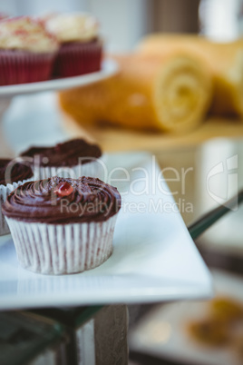 Muffins in a bakery