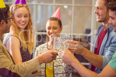 Business people celebrating a birthday