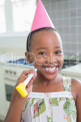 Happy girl celebrating a birthday