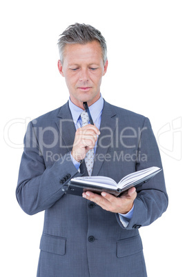 image of businessman with diary