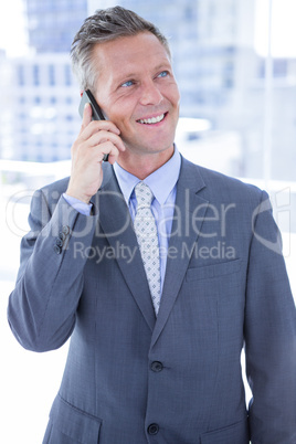 Businessman having phone call