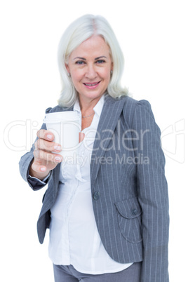 Businesswoman drinking coffee