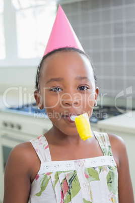 Happy girl celebrating a birthday