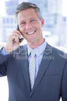 Businessman having phone call