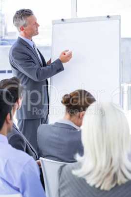 Businessman give a presentation